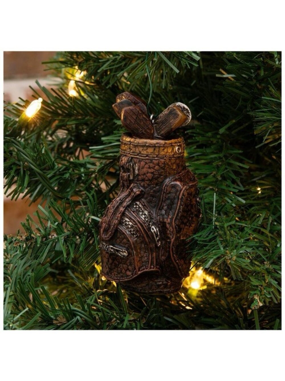 Golf Bag Ornament Brown Rustic Look Christmas Tree Holiday Decor classic